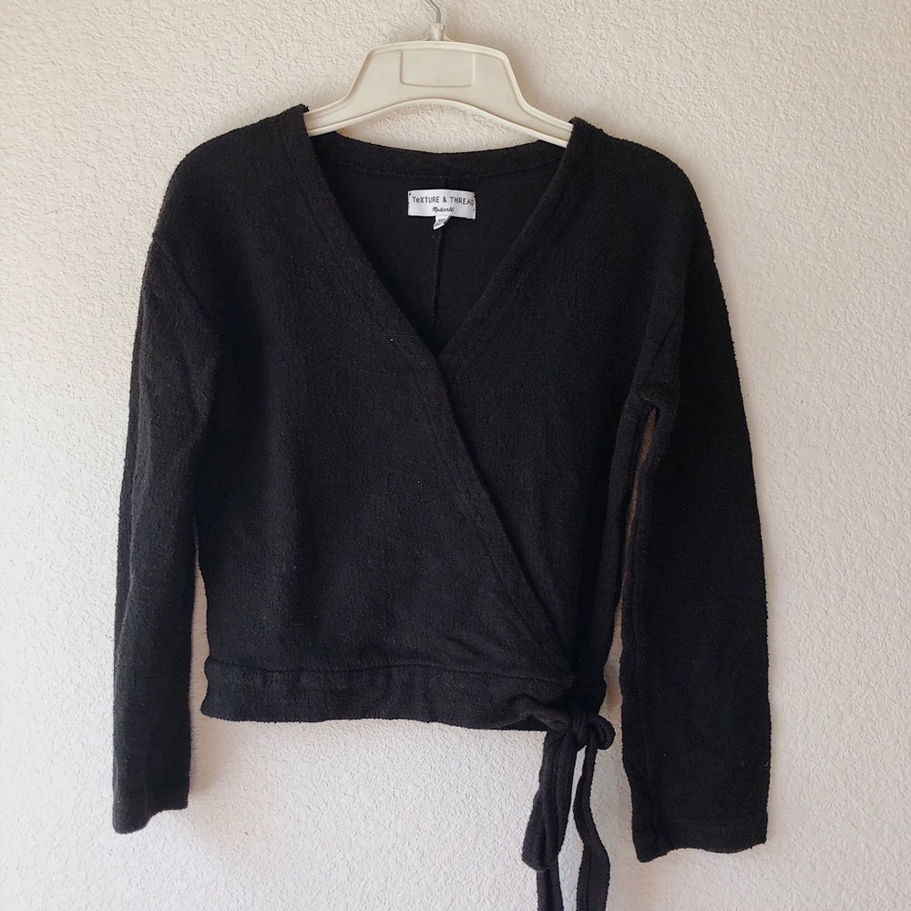 madewell black wrap top